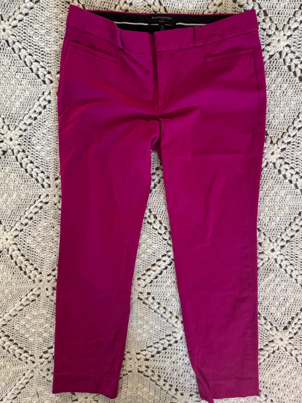 Banana Republic Bright Magenta Cropped Trousers